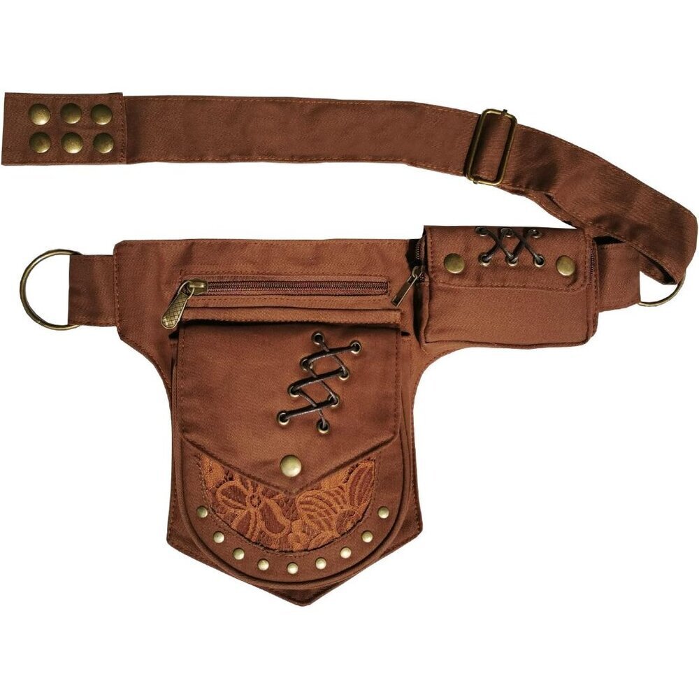 Women Renaissance Leg Bag Leather Canvas Festival Thigh Pack Adjustable